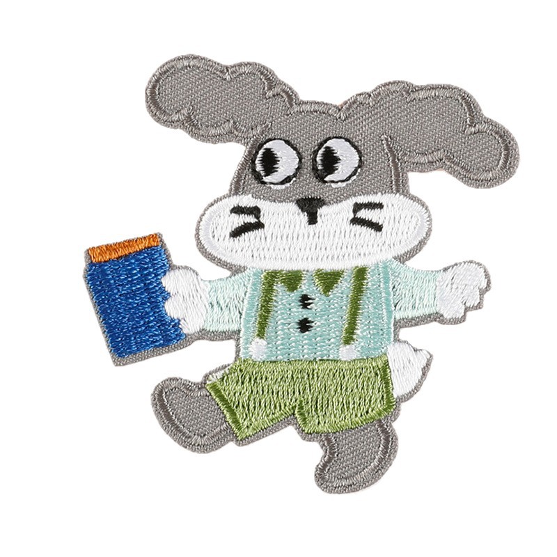 源头工厂进口机刺绣原创卡通动漫动物patch熨烫服装辅料刺绣布贴