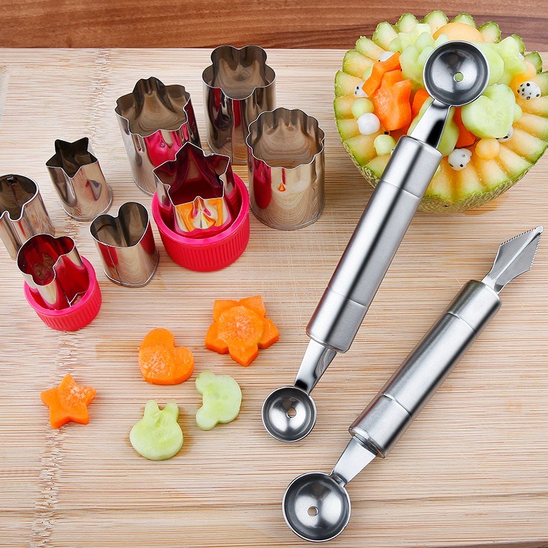 不锈钢蔬菜水果挖球器切西瓜神器挖球勺子拼盘工具套装分割器模具-封面