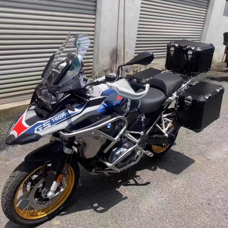 适用宝马水鸟R1200GS/R1250GS/750/850ADV铝合金三箱不锈钢边架
