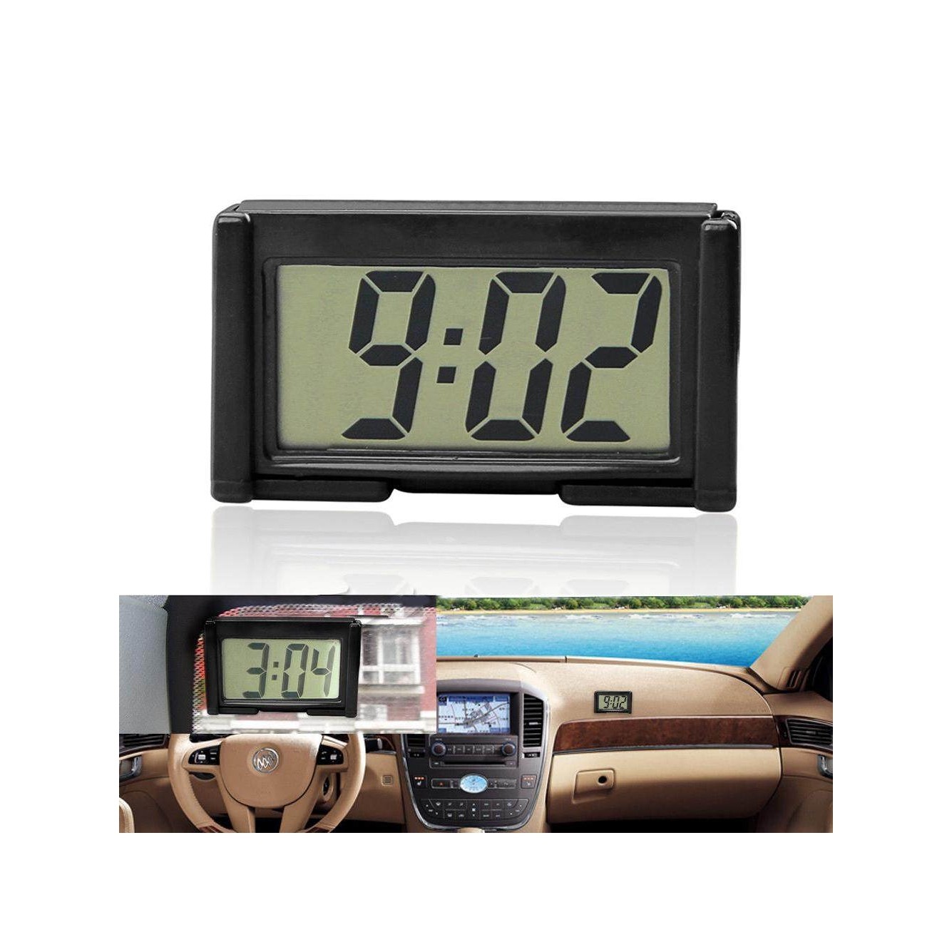 数显大屏幕车载电子表粘贴汽车内车载时钟车用电子钟208
