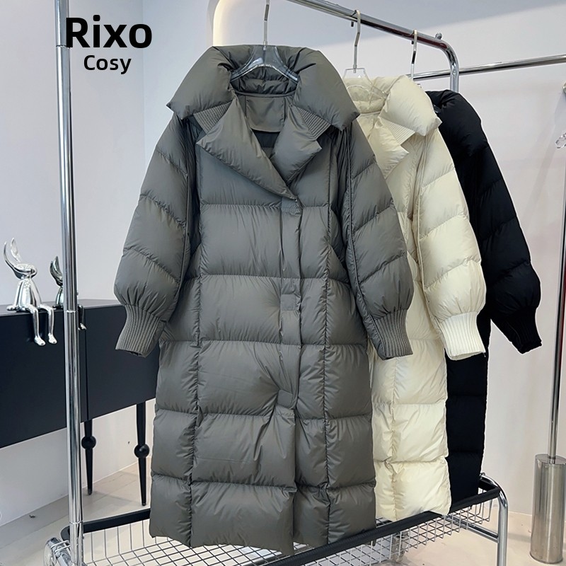 RIXO COSY韩版过膝羽绒服女中长款2024新高级感加厚保暖外套