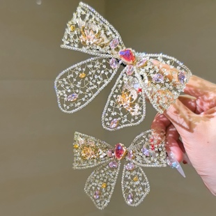 莫奈随光异蝶蝴蝶结系列发夹设计气质高级感日常百搭款