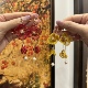 莫奈红梅新年款 红色黄色钩针设计耳环耳坠