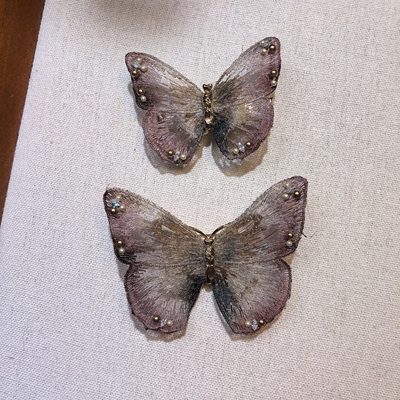 西子家莫奈手工刺绣蝴蝶边夹