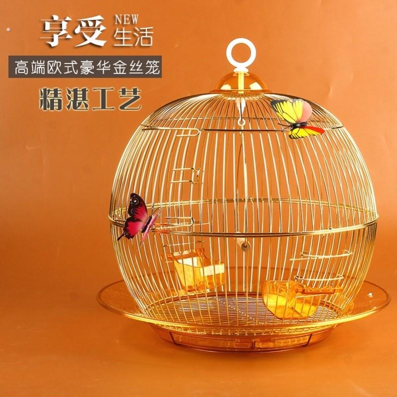 新型鸟笼鹦鹉笼玄凤虎皮八哥绣眼防溅专用家用外出外带小圆形笼子
