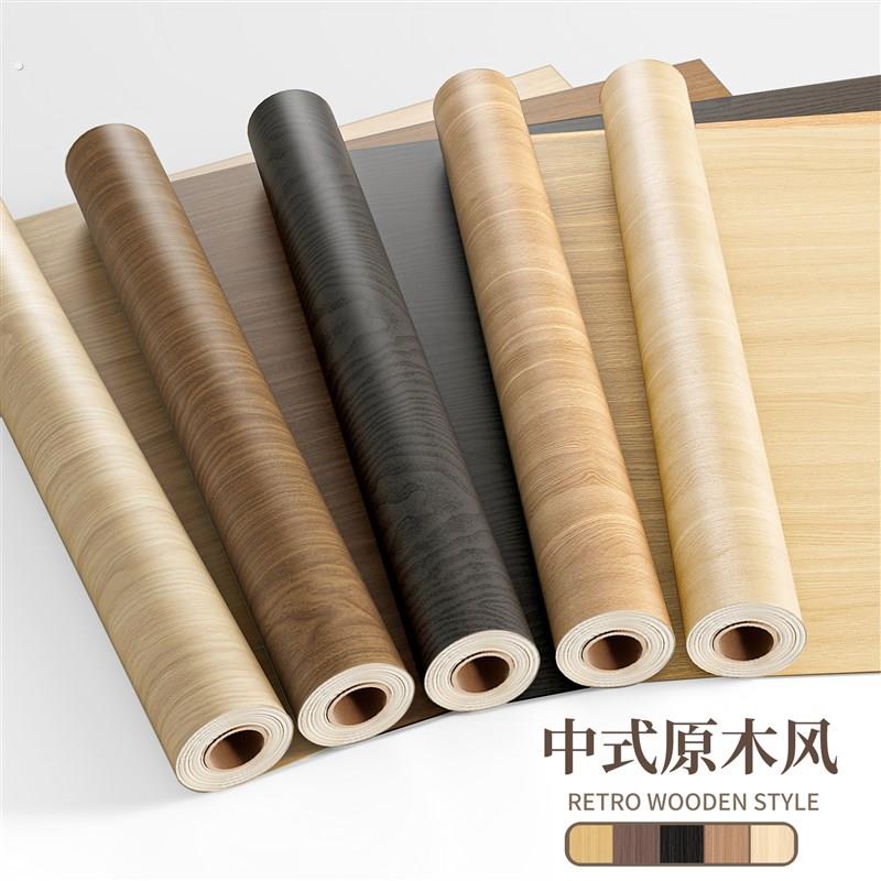 木纹贴纸自粘彷木加厚波音软片壁纸木板桌面柜子木门家俱翻新贴膜