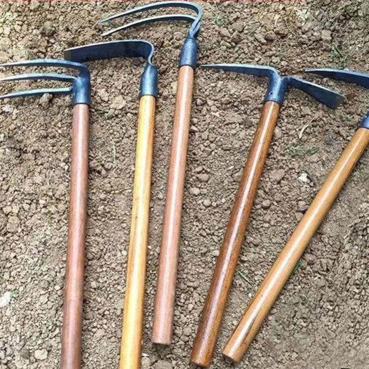 农用刨地种地挖土三齿钉耙铁耙平地耙子农具工具大全锄头四齿耙头