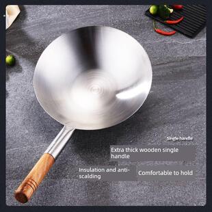 不锈钢水勺304不锈钢厨房用具煎勺蔬菜勺烹饪壳大锅专用勺
