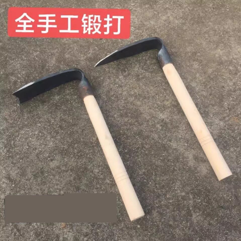 小锄头手工锻打锰钢栽菜挖子除草园艺花锄户外家用小巧种菜挖土镐