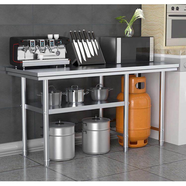 不锈钢工作台放煤气罐灶台架拆装家商用饭店切菜桌案板厨房置物架