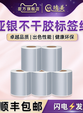 银灰色标签纸通用ZT210铜板纸TTP2400pro标签打印机DL888T得力argoxcp2140立象os214plus不干胶4T200哑银贴纸