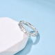 碎冰冰戒指女足银9999情侣对戒爆闪闭口指环高级感纯银素圈送礼物