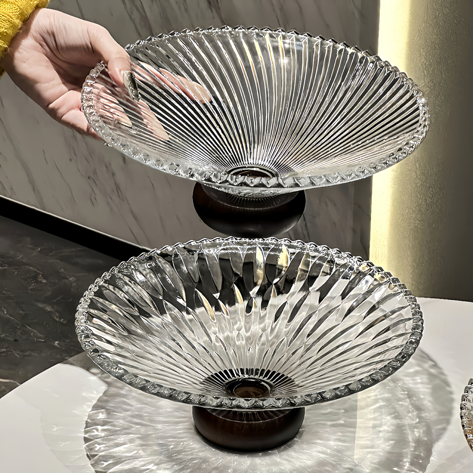 果盘客厅茶几家用果篮新款精致玻璃水果盘高档放糖果干果零食盘子