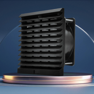 台准黑色机柜通风过滤网组轴流散热风扇防水防灰尘过滤网罩百叶窗