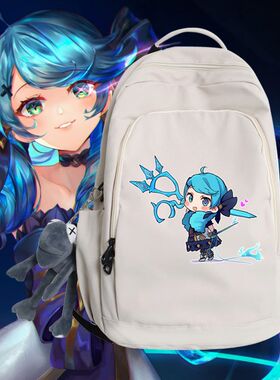 2024英雄LOL联盟灵罗娃娃剪刀妹格温卡通男女双肩背包休闲流行书
