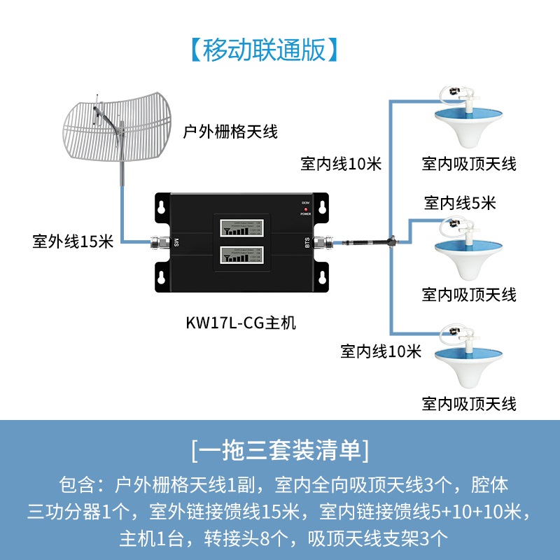 山区家用三网4G5G手机信号放大增强器网络电信移动基站接收器室内