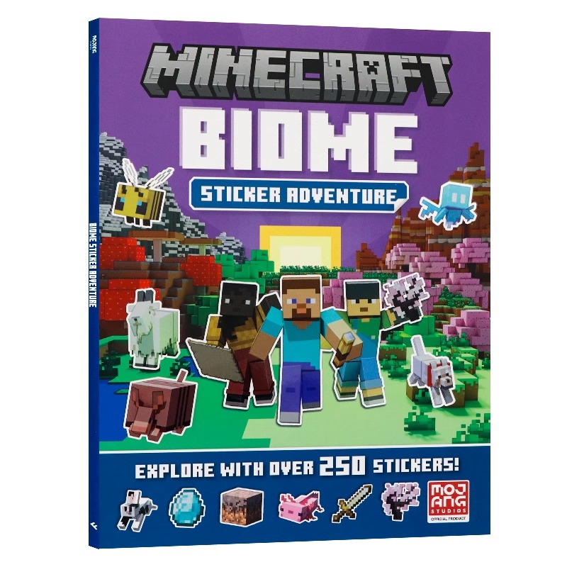 Minecraft我的世界生物群落探险贴纸书 英文原版 Minecraft Biome Adventure Sticker Book 我的世界游戏周边书  创造力Mojang AB