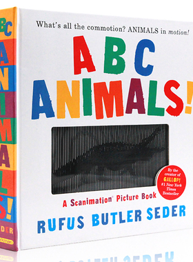 英文原版书 光与影视觉动物ABC动画书 ABC Animals!: A Scanimation Picture Book会动的书动画效果翻翻书趣味ABC认知书waddle绘本