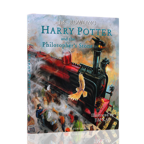 现货哈利波特与魔法石原版彩绘版英文原版小说 Harry potter and the Philosopher's Stone 彩色插图精装大开本JK罗琳经典科幻小说