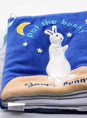 英文原版绘本 Sleepy Bunny 晚安/睡着的小兔子 Pat the Bunny 拍拍小兔子Cloth Books 触摸布书睡前故事
