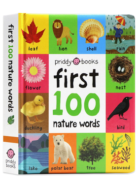 启蒙认知100词系列 自然 First 100 Words 英文原版绘本 Nature 1-3岁早教启蒙认知纸板书 100个单词词汇图解 Roger Priddy