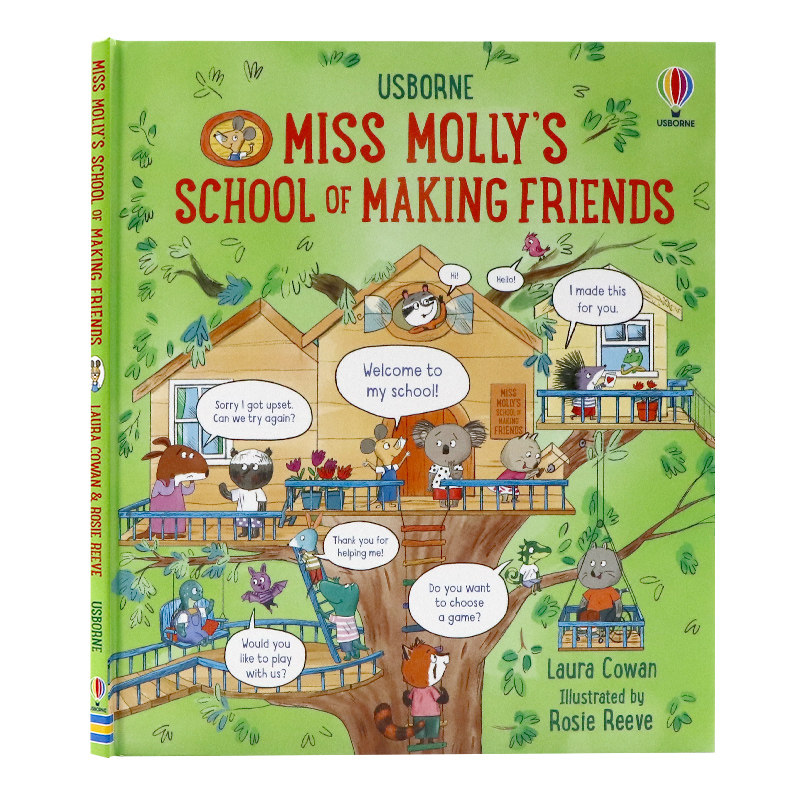 如何交朋友英文原版绘本 Miss Molly's School of Makng Friends 莫莉小姐的礼仪学校学习交友探索友谊儿童知识生活百科图画书