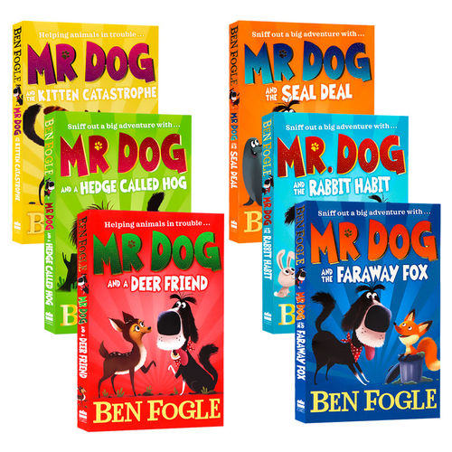 Mr Dog 狗狗绅士6册全套 英文原版小说 Mr Dog and the Seal Deal 动物主题儿童插图桥梁书初级章节 小狗先生正义与冒险 Ben Fogle