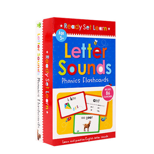 Flash Cards英文原版 配套字卡Letter Sounds Phonics Flashcards字母单词发音闪卡 启蒙高效英语闪卡高频词卡片