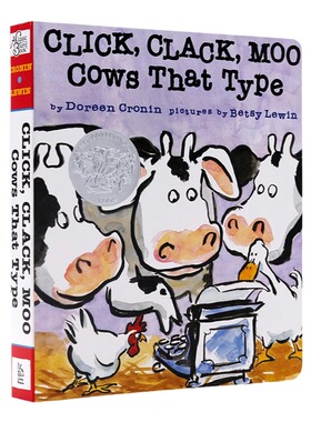 会打字的奶牛嘻哈农场 英文原版绘本 Click Clack Moo Cows That Type 凯迪克银奖纸板书 廖彩杏书单 咔嗒 咔嗒 哞 张湘君推荐
