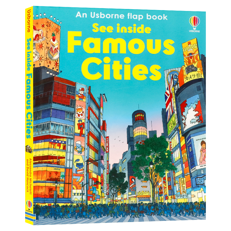 Usborne偷偷看里面揭秘系列探秘名城 英文原版绘本 See Inside Famous Cities 英语启蒙早教认知趣味科普 亲子翻翻故事纸板书