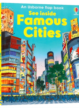 Usborne偷偷看里面揭秘系列探秘名城 英文原版绘本 See Inside Famous Cities 英语启蒙早教认知趣味科普 亲子翻翻故事纸板书