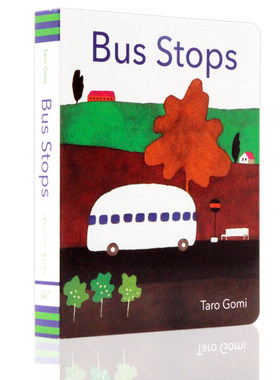 英文原版绘本 公交站Bus Stops 撕不烂纸板书 Taro Gomi 日本绘本大师五味太郎作品 儿童英语启蒙图画书亲子共读 进口正版书籍