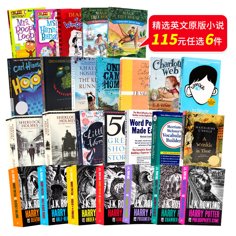 精选英文原版小说 杀死一只知更鸟英语版 wonder 奇迹男孩神奇校车 Magic Tree House 纽伯瑞儿童文学奖青少年英语课外阅读桥梁书怎么看?