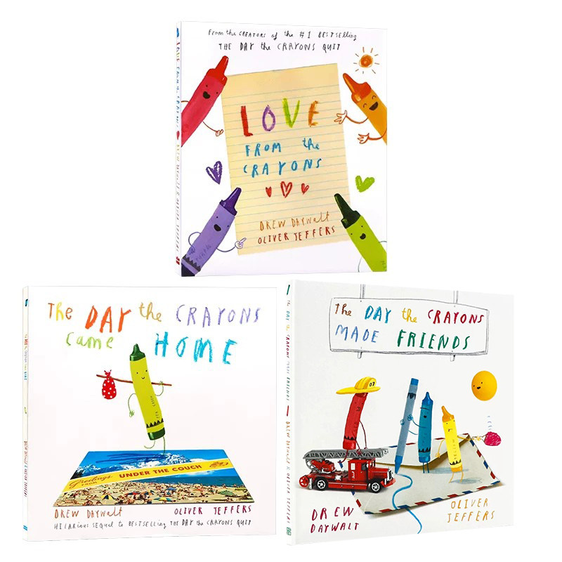 Oliver Jeffers 小蜡笔大罢工系列3册 英文原版绘本 The Day The Crayons Came Home 奥利弗杰弗斯 儿童启蒙认知图画故事书 全彩