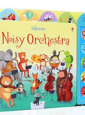 现货 Usborne 动物管弦乐队音乐书 Noisy Orchestra 嘈杂的乐团英文原版绘本 发声书大开纸板书 低幼乐器启蒙儿童英语书 亲子互动