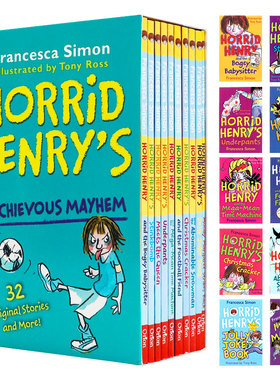淘气包亨利10册 英文原版小说 Horrid Henry's 10 Copy Mischievous Mayhem 调皮捣蛋恐怖亨利青少年英语课外阅读黑白插图幽默搞笑