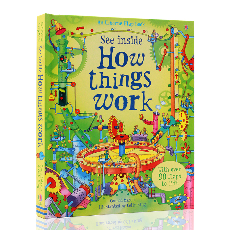 万物运转的秘密 进口英文原版绘本 Usborne See Inside How Things Work 机械的运转 大开纸板翻翻书 科普百科儿童图画书