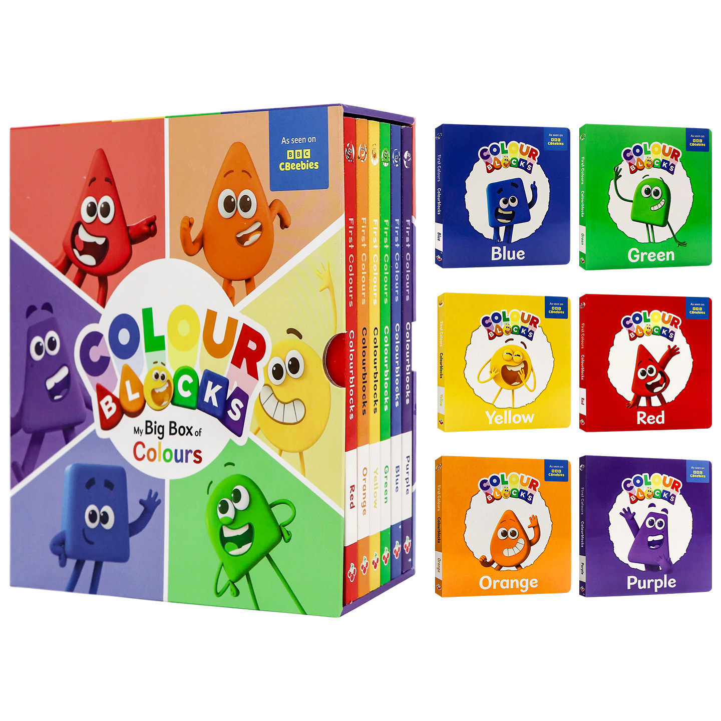 色彩积木6册礼盒装英文原版绘本 Colourblocks My Big Box of Colours 6 Books 色彩启蒙认知纸板书 幼儿英语早教图画书英文启蒙