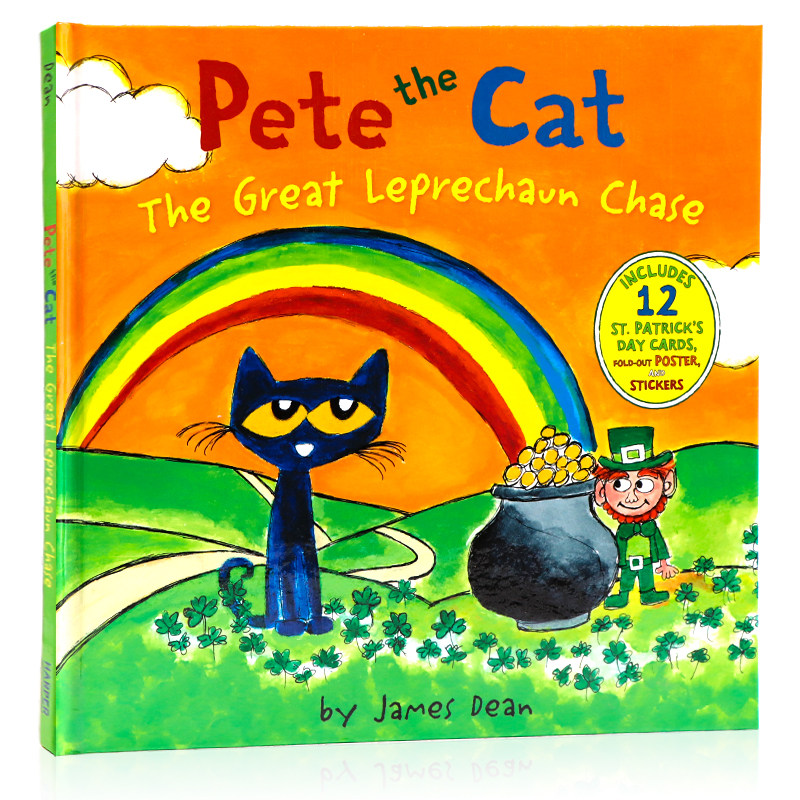 the cat the great leprechaun chase 附送贺卡贴纸折叠海报 儿童英语
