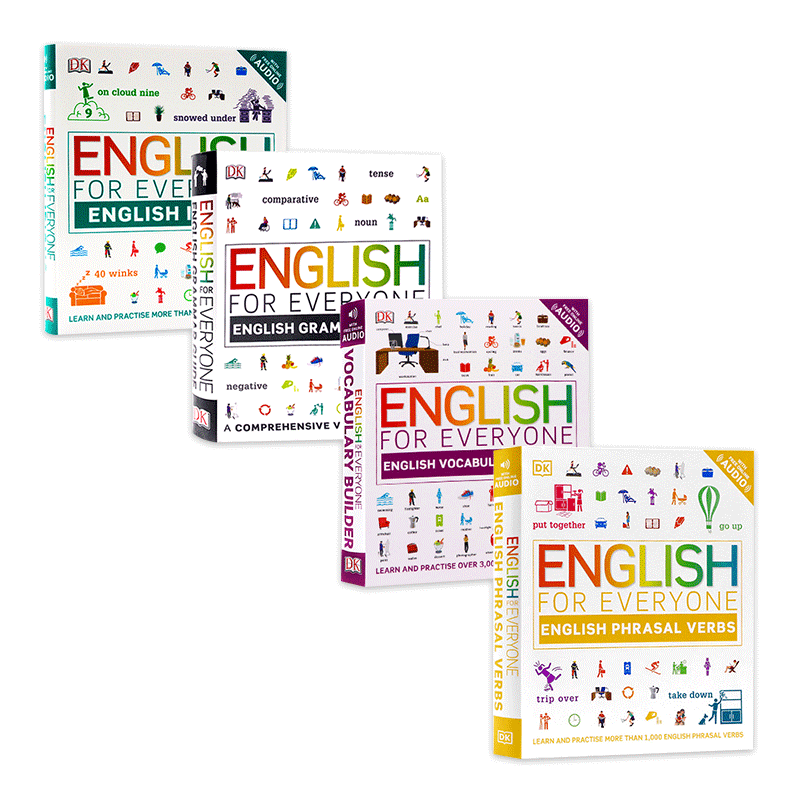 现货English for Everyone DK人人学英语词汇 语法 习语自学指南4册 英文原版自学教材English Vocabulary Grammar Idioms雅思托福