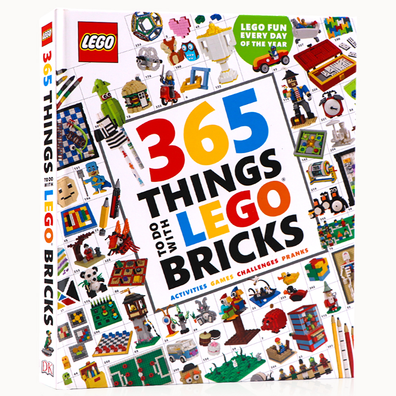 DK出品 乐高积木的365种玩法 英文原版 365 Things to Do with LEGO Bricks 儿童乐高玩具玩法科普百科精装大开全彩插图进口正版