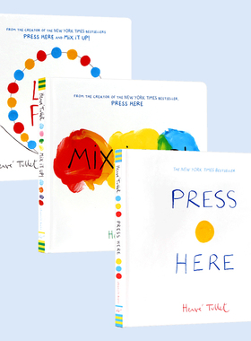 英文原版 Press Here/Let's Play/Mix it Up3册合集 埃尔维杜莱 Herve Tullet 儿童艺术启蒙认知书 精装0-3岁 进口英文原版绘本