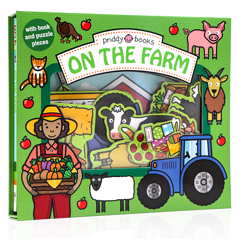 小小角色扮演家 在农场 英文原版绘本 Let's Pretend On The Farm 互动游戏书玩具书 活动书硬页掀翻操作书 精美礼盒装纸板书