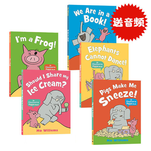 小猪小象5册套装原版绘本an Elephant and Piggie book I Share My Ice Cream/I'm A Frog/We Are In A Book/Can I Play Too