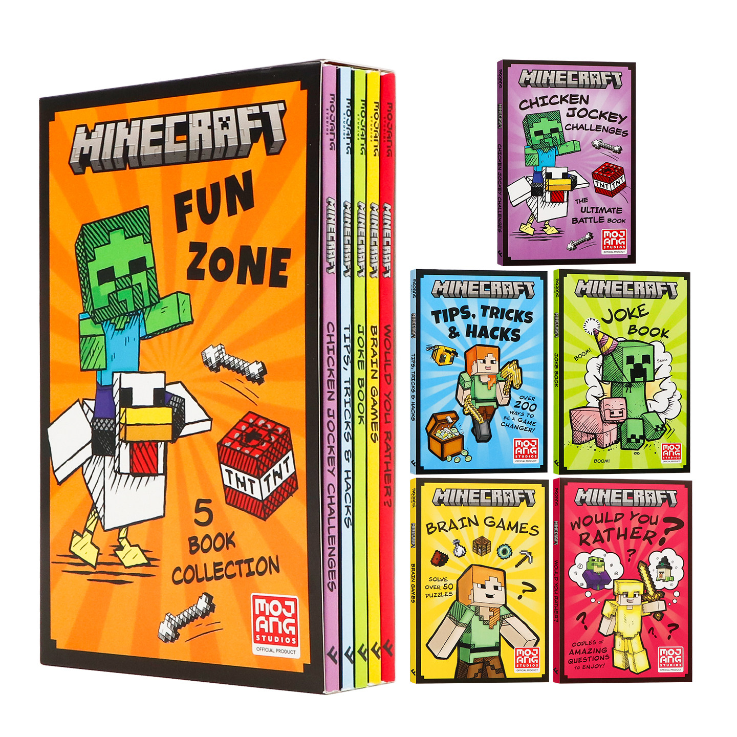 我的世界解谜冒险笑话书5册 英文原版 Minecraft Puzzle 5-Copy Set 儿童冒险 我的世界官方周边益智互动游戏书 青少年英语读物