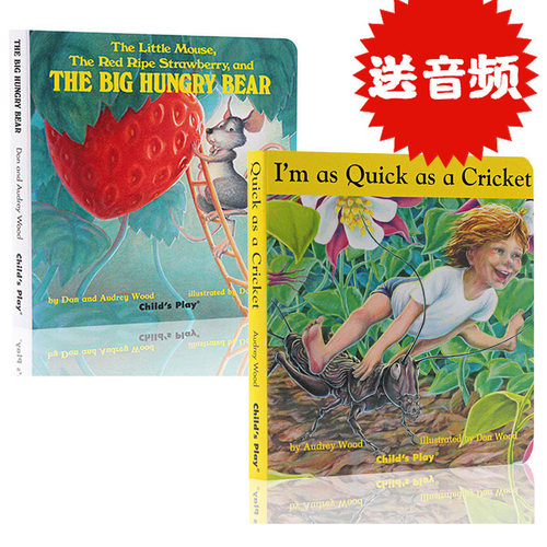 英文原版绘本I'm as Quick as a Cricket 我像蟋蟀一样快 The little mouse 小老鼠 两册合售 廖彩杏书单 纸板书 Audrey Wood