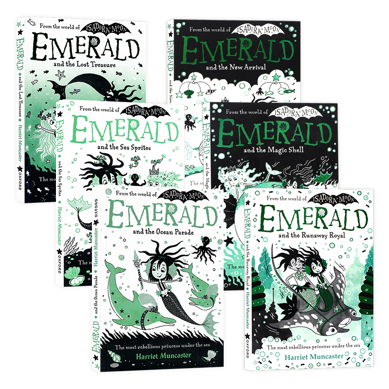 小人鱼埃默拉尔德6册 英文原版 Emerald and the New Arrival 牛津大学出版儿童故事书全彩漫画章节小说Isadora Moon系列同作者