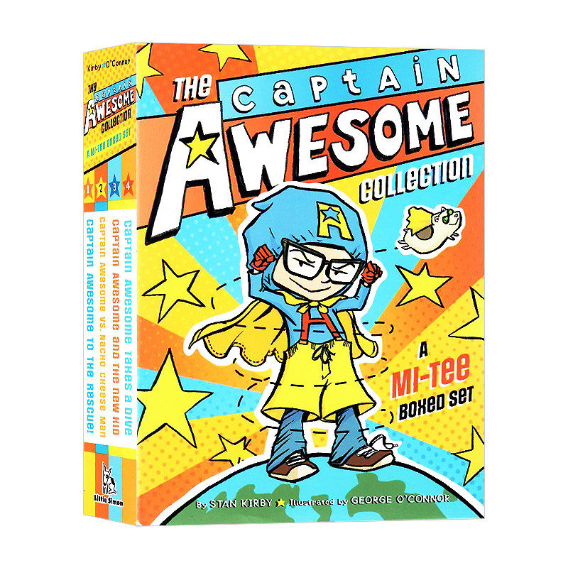 异能船长1-4册 英文原版小说 The Captain Awesome Collection 儿童英语读物读本章节桥梁书 中小学生青少年奇幻小说 学校推荐