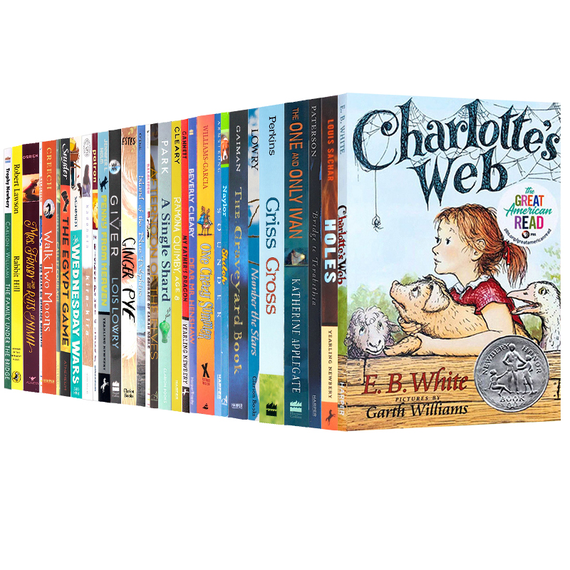 Newbery纽伯瑞获奖书单30册Charlottes Web夏洛特的网经典儿童成长文学英文原版小说Westing Game威斯汀游戏兰斯蓝思指数560L-790L