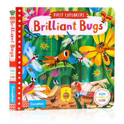 小小探险家系列机关操作书聪明的虫子First Explorers Brilliant Bugs英文原版绘本幼儿童科普启蒙认知推拉纸板书亲子玩具书1-6岁